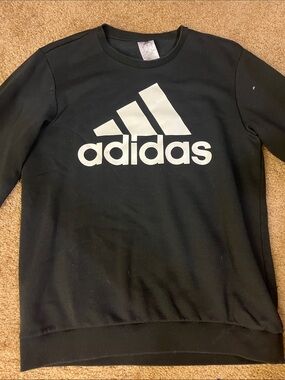 adidas Black Sweatshirt with White Logo